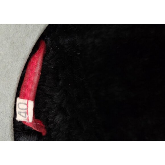 Vintage Red Suede Coat with Black Fur Trim Women’s Winter Jacket Size 40 - Picture 16 of 16